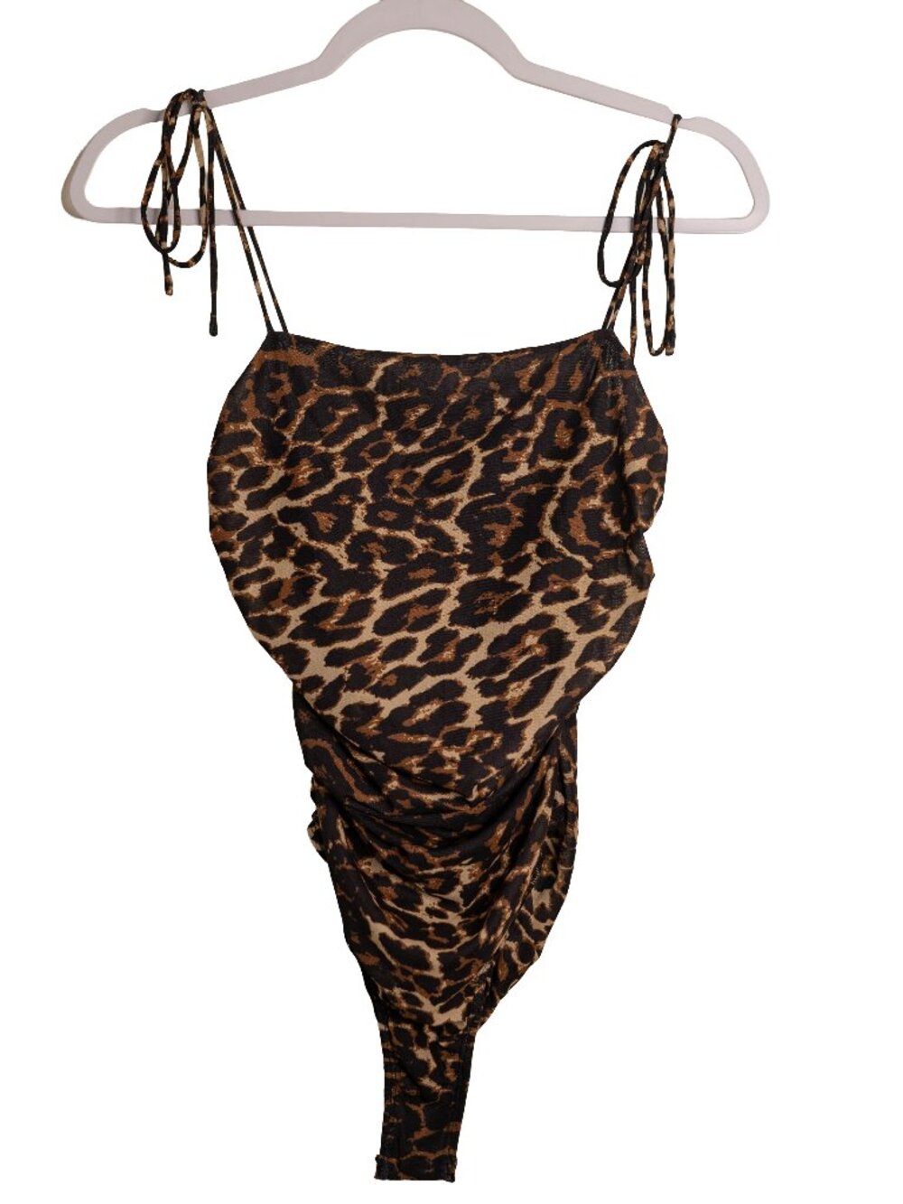 Princess Polly Cheetah Print Ruched Mesh Bodysuit - Size 8